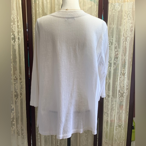 d & Co. DENIM & CO OPEN CARDIGAN STYLE SWIM COVERUP OR LIGHT JACKET - SZ X-LARGE - Picture 2 of 5